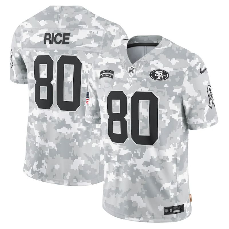 Men San Francisco 49ers #80 Rice Nike Arctic Camo 2024 Salute to Service Limited NFL Jersey->san francisco 49ers->NFL Jersey